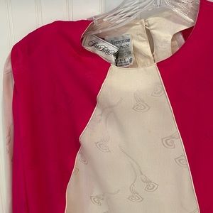 Francesca of Damon for Starington size 8 Vintage Fuchsia  & White Dynasty Dress